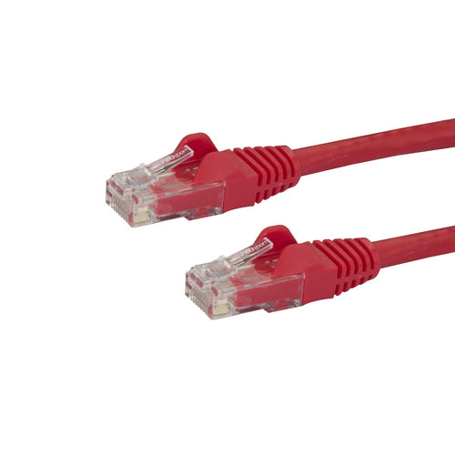 StarTech.com 7ft CAT6 Ethernet Cable - Red CAT 6 Gigabit Ethernet Wire -250MHz 100W PoE RJ45 UTP Network/Patch Cord Snagless w/Strain Relief Individually Tested